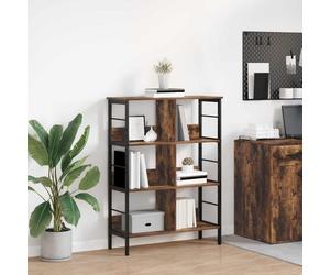 Bookshelf Industrial 8-Shelf Smoked Oak 82x32x112cm Engineered Wood Frame Sturdy