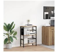 Bookshelf Industrial Artisan Oak 60x29.5x81cm Engineered Wood 2-Shelf with Steel