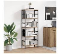 Bookshelf Industrial Artisan Oak Engineered Wood 60x29.5x149cm Steel Multi-Shelf