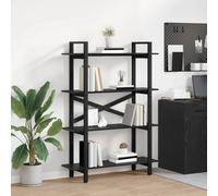 Bookshelf Industrial Black Oak 100x33.5x140cm Engineered Wood 5-Shelf Sturdy Pro