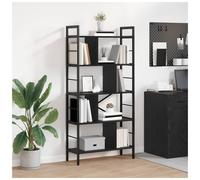 Bookshelf Industrial Black Oak 75x30x156cm 9-Shelf Engineered Wood Storage Unit