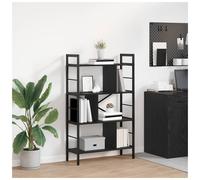Bookshelf Industrial Black Oak Engineered Wood 75x30x123.5cm 9 Shelves Sturdy XL