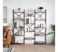 Bookshelf Industrial Freestanding Smoked Oak 156x25x167cm Engineered Wood Tiered