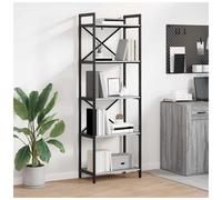 vidaXL Bookshelf Grey Sonoma 56 x 34 x 171 cm Engineered Wood