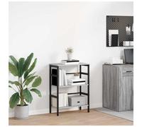 Bookshelf Industrial Grey Sonoma 60 x 29.5 x 81 cm Engineered Wood 2-Shelf Steel