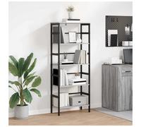Bookshelf Industrial Grey Sonoma 60x29.5x149cm Engineered Wood Durable Shelf Pro