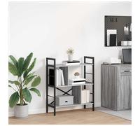 Bookshelf Industrial Grey Sonoma 75x30x91cm Engineered Wood 9-Shelves Steel Home