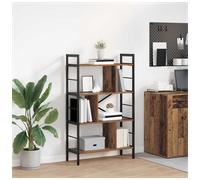 Bookshelf Industrial Old Wood 75x30x123.5cm Engineered Wood 9-Shelf Sturdy Steel