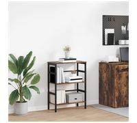 Bookshelf Industrial Smoked Oak 60x29.5x81cm Engineered Wood 2-Shelf Rustic Cozy