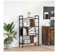 Bookshelf Industrial Smoked Oak 75x30x123.5cm Engineered Wood & Steel 9-Shelves