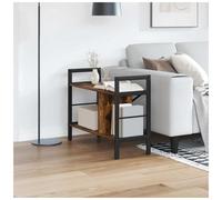 Bookshelf Industrial Smoked Oak 75x30x58.5cm Engineered Wood Steel Frame Shelves