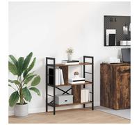Bookshelf Industrial Smoked Oak 75x30x91cm Engineered Wood Sturdy Steel Frame XL