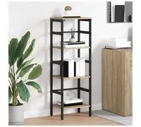 vidaXL Bookshelf Sonoma Oak 40 x 29.5 x 115 cm Engineered Wood, Home Office Bookshelf, Rectangular Steel Storage Unit, Industrial Shelving, Durable Furniture, Modern Book Organizer