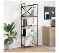 Bookshelf Industrial Sonoma Oak 56x34x171cm Engineered Wood 5-Shelf Storage Now