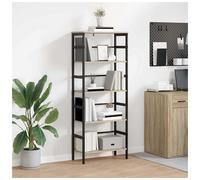 Bookshelf Industrial Sonoma Oak 60x29.5x149cm Engineered Wood Steel Frame Shelf