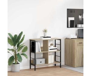 Bookshelf Industrial Sonoma Oak 82x32x79cm Engineered Wood 8-Shelf Storage Slim