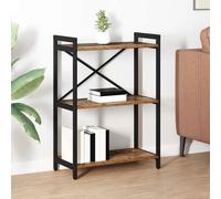 Bookshelf Industrial Tiered 60x30x85cm Old Wood Engineered Wood Black Frame Slim