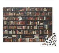 Bookshelf Jigsaw Puzzle for Adults 1000 Piece Vintage Book Wall Challenge Decoration for Educational Games Gifts 70x50cm/1000pcs