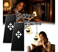 Bookshelf Lamp, Library Lantern-Decorative Bookshelf Lighting, Reading Book Shelf Lights for Bookworms, Antique Led Books Nook Lamp Ornament for Study Reading Corner, Gift for Book Lovers (2PCS G)