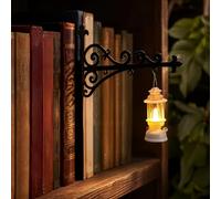 Bookshelf Lantern Light Mini LED Book Shelf Lamp Between Books | Book Nook Lamp with Warm Glow, Vintage Lantern Decor for Bookshelf and Reading Nook, Gift for Bookworms