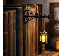 Bookshelf Lantern Light Mini LED Book Shelf Lamp Between Books | Book Nook Lamp with Warm Glow, Vintage Lantern Decor for Bookshelf and Reading Nook, Gift for Bookworms