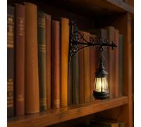 Bookshelf Lantern Light Mini LED Book Shelf Lamp Between Books | Book Nook Lamp with Warm Glow, Vintage Lantern Decor for Bookshelf and Reading Nook, Gift for Bookworms