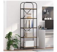 Bookshelf Modern Artisan Oak 60x30x183cm Engineered Wood 5-Shelf Freestanding