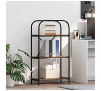 Bookshelf Modern Old Wood 60x30x109cm Engineered Wood 5 Shelves Black Steel Legs