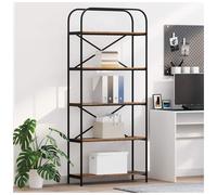 Bookshelf Modern Old wood 80x30x183 cm Engineered Wood 5 Shelves Black Legs