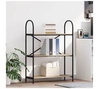 Bookshelf Modern Sonoma Oak 80x30x109cm Engineered Wood 5-Shelf Black Frame