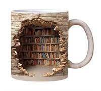 Bookshelf Mug - Creative 3D Effect Books Design Multi-Purpose Coffee Mug for Book Lovers for Readers