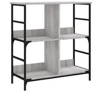 vidaXL Bookshelf Bookcase Book Stand Storage Rack Grey Sonoma Engineered Wood