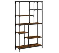 (smoked oak, 99 x 35.5 x 176 cm) vidaXL Bookshelf Office Storage Cabinet Book Shelf Engineered Wood and Steel