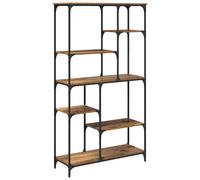 (smoked oak, 99 x 35.5 x 176 cm) vidaXL Bookshelf Office Storage Cabinet Book Shelf Engineered Wood and Steel
