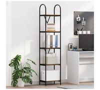 Bookshelf Old Wood 40x30x183cm Engineered Wood 5-Shelf Black Steel Frame Modern
