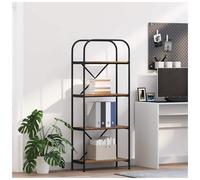 Bookshelf Old Wood 60x30x146cm Engineered Wood 5 Shelves Black Metal Legs Slim