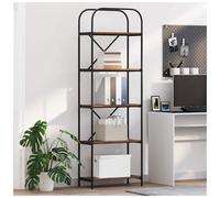 Bookshelf Old Wood 60x30x183cm Modern Engineered Wood 5 Shelves Slim Black Legs