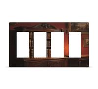 Bookshelf Outlet Cover,4-Gang Wall Plate Hidden Screw Face Plate,Thermoplastic Faceplate Cover Decorator Receptacle Outlet Light Switch Cover Size 8.3"x 4.7"for House
