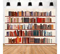 Bookshelf Photo Backdrop Books Library Tapestry Wall Hanging, 7x5 ft