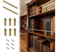 Bookshelf Railing Hardware 2 Pcs, 16 20 24 30in Gold Shelf Rail, Anti-Tipping Guardrail for Kitchen Wine Cabinet Living Room Bathroom(C,68cm/26.8in)