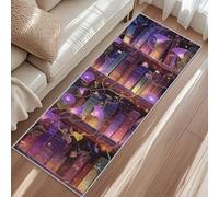 Bookshelf Rug Living Room, Book Morning Glory Flower Carpet, Non-Slip Washable Short Pile Carpet For Bedroom Dining Room 160x230cm