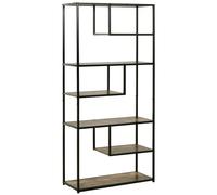 Homcom Wood Bookshelf Industrial Style Stand 6-Tier Living Room Display Rack In Brown Brown