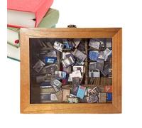 Bookshelf Shake Toy - Miniature Wooden Bookcase Fidget, Creative Desk Toy With Book Match Sensory Movement | Calming Stress Tool For Teachers, Students, Nurses, Professionals, Adults At Home Or