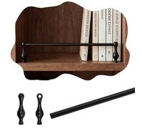 Bookshelf Shelf Rail Fence Set 10, 12, 14, 16, 18, 20, 24, 28, 30, 36, 38, 48 in, 1/4“ Cabinet Spindle Railing Posts for Shelves, Decorative Guard Rod(Black A,51cm(20"))