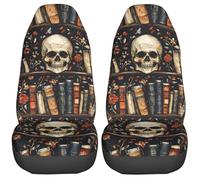 Bookshelf Skull Seat Covers Car Front Set Of 2 Heavy Duty Car-Seat Covers Nonslip For Trucks Men Vehicles