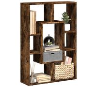 Bookshelf Slim 7-Shelf Smoked Oak 63x20x90cm Engineered Wood Modern Freestanding