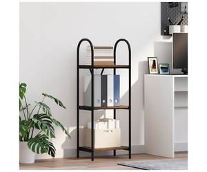 Bookshelf Slim Industrial Old Wood Engineered Wood 40x30x109cm Black Frame Shelf