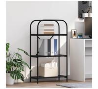 Bookshelf Slim Modern Black Oak 60x30x109cm Engineered Wood 5 Shelves for Home