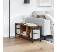 Bookshelf Smoked Oak 102 x 32 x 40.5 cm Engineered Wood Industrial Shelf 8-Shelf