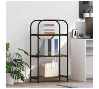 Bookshelf Smoked Oak 60x30x109cm Engineered Wood Black Legs Modern Freestanding